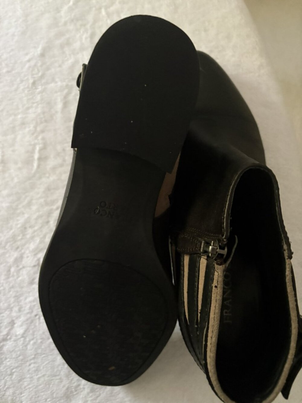 Franco Sarto black and cream booties, size 9M - Picture 3 of 3